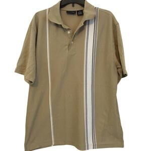 Puritan Large Tan and White Polo Shirt